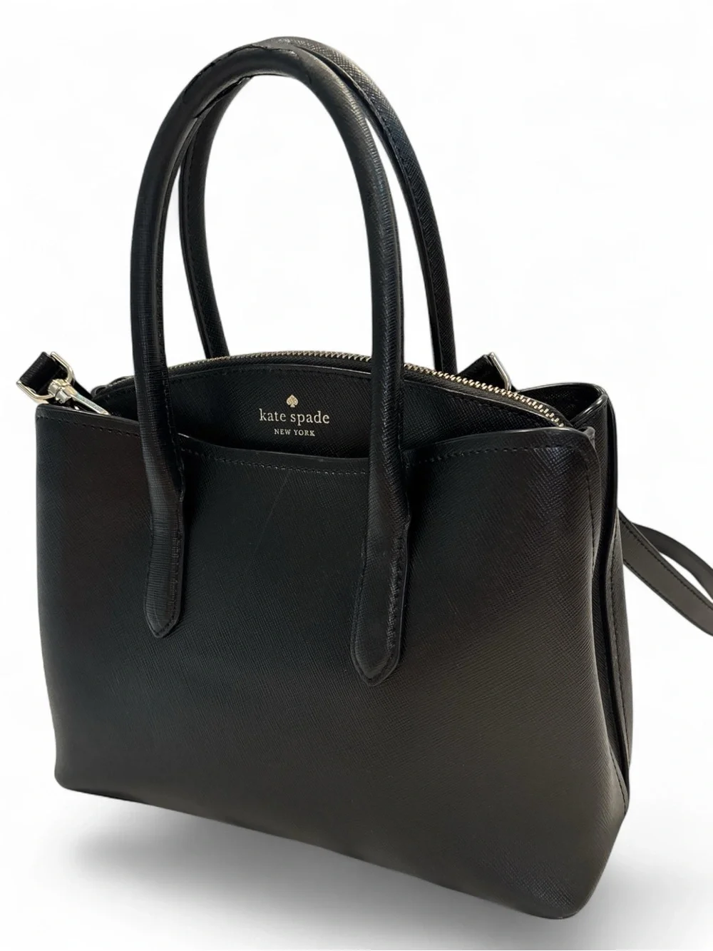 kate spade New York Rory Medium Satchel in Black Saffiano Leather